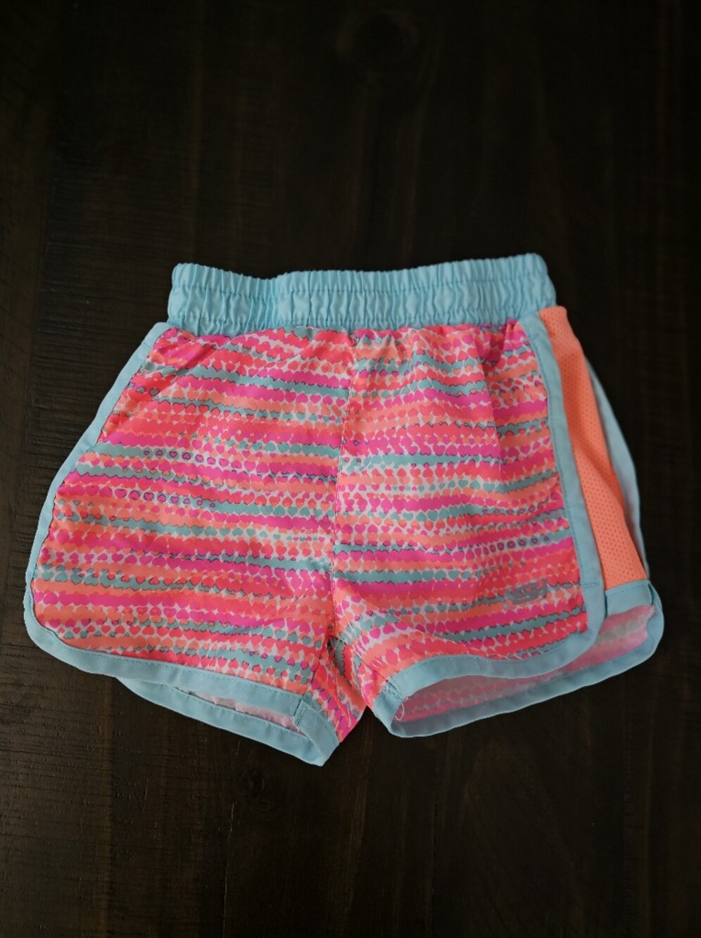 Skechers Pink & Aqua Heart-Striped Athletic Shorts